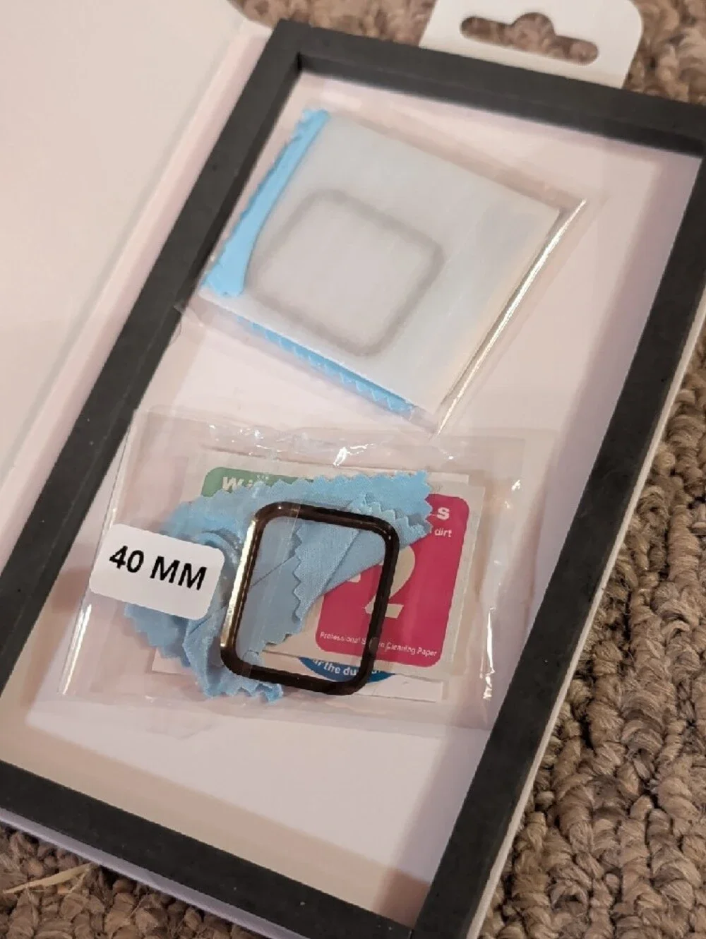 40mm Screen Protector for Apple Watch - Clear (Black Frame) 2pack